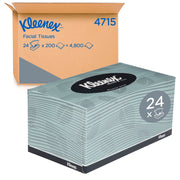 KLEENEX Facial Tissue Box (4715), 2 ply, 24 Boxes / Case, 200 Tissues / Box (4,800 Tissues)