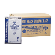 73L heavy-duty garbage bags, 100% recycled and tear-resistant, ideal for home and commercial waste management