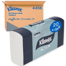 KLEENEX Optimum Hand Towels – 2,400 Towels per Case, FSC Certified, Luxury Soft Feel, High Absorbency, Bulk Paper Towels for Commercial Washrooms