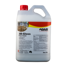 Agar 3D-Gloss Floor Finish 5L bottle – high-gloss sealer polish for vinyl and timber floors