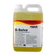 G-SOLVE is a pre-spotter for removing stains from carpet and clothing prior to rinsing or washing. It is a solvent-based product for removing oily and greasy-type stains and can be washed out with water or detergent.