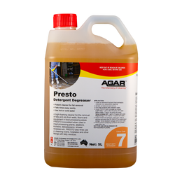 PRESTO is a high-foaming cleaner for the removal of fats and oils from walls, floors, and equipment in food processing areas.