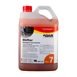 SHIFTER is a powerful cleaning agent for use in removing stubborn soils from hard surfaces. It also prevents the soils from re-depositing.