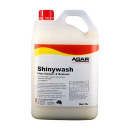 SHINYWASH is a pine-scented floor cleaner and restorer for cleaning sealed vinyl, linoleum, and stone floors.