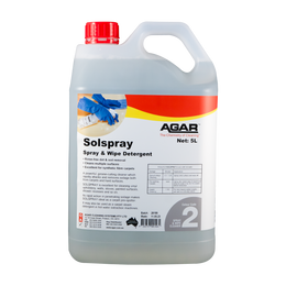 SOLSPRAY is a powerful, grease-cutting cleaner which rapidly attacks and removes soilage from carpets and hard surfaces.