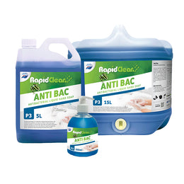 RapidClean Anti Bac hand soap products on a white background