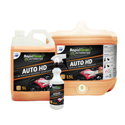 RapidClear Automotive Auto HD degreaser in various sizes on a white background