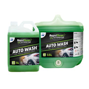 Two bottles of RapidClean Auto Wash on a white background