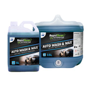 Two bottles of RapidClean Auto Wash & Wax on a white background