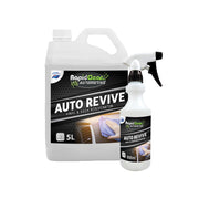 Two bottles of RapidClean Auto Revive automotive product on a white background