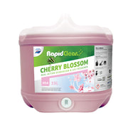 Pink container of RapidClean Cherry Blossom air freshener on a white background