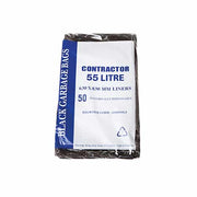 Austar 55L Contractor Black Bin Liner HDPE - CON55LT