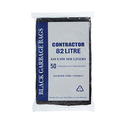 Austar 82L Contractor Black Garbage Bags HD - CON82LT