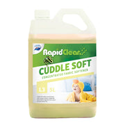 RapidClean Cuddle Soft fabric softener container on a white background