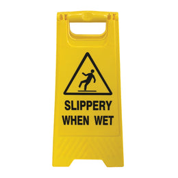 ProChoice Yellow Poly Floor Sign “SLIPPERY WHEN WET”