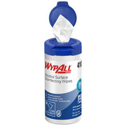 Wypall alcohol surface disinfecting wipes container on a white background