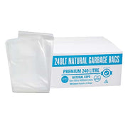 Austar 240L Premium Clear Natural Garbage Bags - NAT240LT