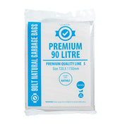 Austar 90L Premium Clear Natural Bin Liner - NAT90LT
