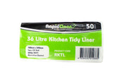 Packaging of Rapid Clean 36 Litre Kitchen Tidy Liner on a white background