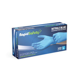RapidSafety Nitrile Blue Powder Free Gloves