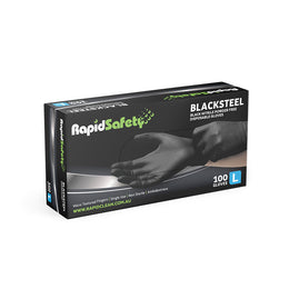 RapidSafety Blacksteel Black Nitrile Powder Free Gloves