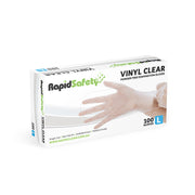 RapidSafety Vinyl Clear Powder Free Gloves