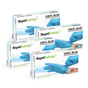 RapidSafety Vinyl Blue Powder Free Gloves