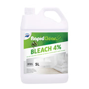 5L container of RapidClean bleach with green label on a white background