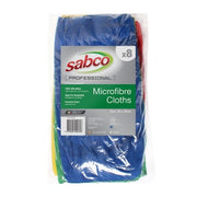 Sabco Professional Microfibre Cloths Mixed Colours - 8pk