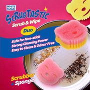 White Magic Scrubtastic Scrub & Wipe Sponge Duo 2 Pack