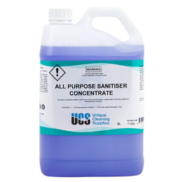 All-purpose sanitiser concentrate 5L, food-safe, no-rinse disinfectant for commercial kitchens and industrial cleaning.