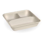 BioPak 3-Compartment Large Natural Takeaway Base