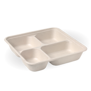 BioPak 4 Compartment BioCane Takeaway Base LARGE
