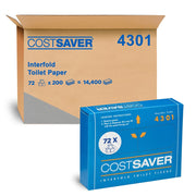 COSTSAVER Interfold 1-Ply Toilet Paper (4301) - 72 Packs Per Case - FSC Certified
