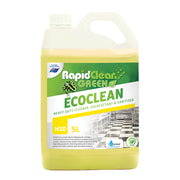 RapidClean Green Ecoclean heavy-duty cleaner, disinfectant, and sanitizer container on a white background