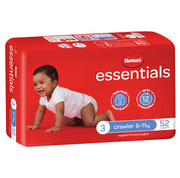 Huggies Crawler Nappies – Essentials Unisex, 6-11kg, 208 Pack, Leak Lock protection, ultra-absorbent, soft fit