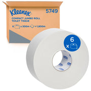 KLEENEX Compact Jumbo 2-Ply Toilet Paper (5749) - 300m Per Roll - Soft & Absorbent