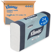 KLEENEX Compact Hand Towels – 2,160 Towels per Case, FSC Certified, Space-Saving Design, Soft & Absorbent, Bulk Paper Towels for Commercial Washrooms.