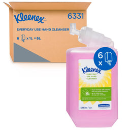 KLEENEX Liquid Hand Soap (6331) – 1L Cartridge Refill | Bulk Pack of 6 | Floral Scent | Workplace & Hospitality Hygiene Solution
