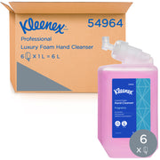 Kleenex Luxury Foam Soap with Moisturisers (54964) – 6 x 1L Cartridges | Floral Scent