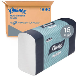 KLEENEX Multifold Hand Towels – 2,400 Towels per Case, FSC Certified, AIRFLEX Technology, Ultra-Soft & Absorbent, Bulk Paper Towels for Commercial Washrooms