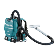 Makita Brushless Backpack Vacuum 18Vx2 with HEPA filtration – Cordless, lightweight commercial vacuum.