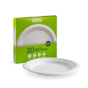 BioPak 18cm / 7” White BioPlates - 20pk
