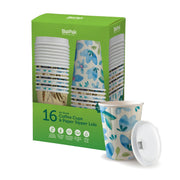 BioPak 390ml / 12oz Double Wall BioCup & Paper Lid - 16pk