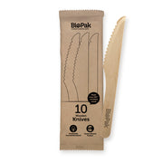 BioPak 16cm Wooden Knife - 32pk