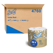 SCOTT 1-Ply Toilet Paper (4760) - 48 Rolls Per Case - FSC Certified