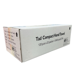 UCS TAD Compact Hand Towels – 2,400 Sheets, 1-Ply, Super Absorbent, Strong Wet or Dry, Australian-Made, Bulk Paper Towels for Commercial Washrooms